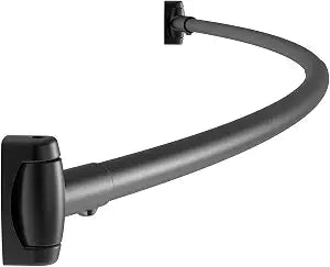 Westbrass CSR60-MB 60" x 1" Stainless Steel Curved Shower Curtain Rod with Mounting Brackets, Matte Black