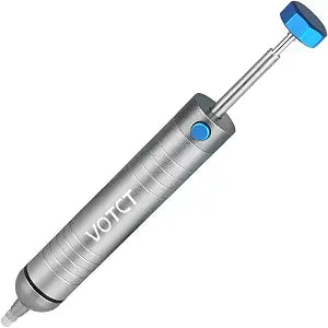 Solder Sucker No Clog Desoldering Pump for Solder Removing with Replaceable Heat Resistan Silicone Sucking Nozzle, Desoldering Tool Sodering Pump Strong Vacuum Aluminum Suction Remover