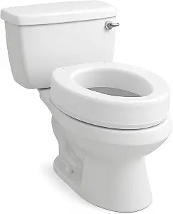 Carex Toilet Seat Riser, Elongated Raised Toilet Seat Adds 3.5 inches to Toilet Height, Assists with Bending or Sitting, Bolt-On Installation Under Existing Toilet Seat, 300 Pound Weight Capacity