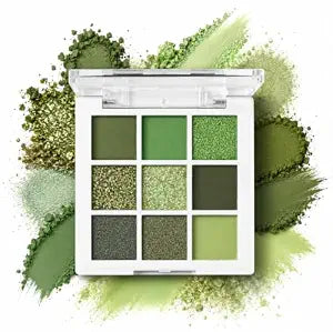 9 Color Eyeshadow Palette, Avocado Green Eye Shadow Palette, Matte Shimmer Glitter Makeup Palette, Highly Pigmented Blendable Eye Makeup for Daily Party Festival Looks (01-Avocado Green)
