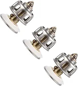 3Pcs Bathroom Sink Drain Stopper Cores Slotted Pops up Plug Core Replacement for Sink Drain Plugs 1.97x1.38x1.38In
