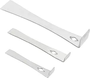 Bates- Flat Pry Bar Scraper, 3pcs, 5-1/2", 7-1/4" and 9-1/4", Stainless Steel, Trim Puller Tool for Baseboard