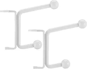 Novabright 2 Pack Behind Door Hinge Hanger Hook, White