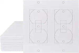 Outlet Insulators Draft Sealers - 4 Sizes EVA Foam Socket Insulation Gaskets | Universal Electric Switch Wall Plate Covers for Energy Saving, Draft Blocking (White, Double 10 Pcak)