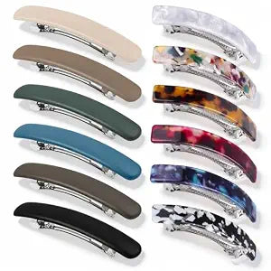 12Pcs Barrettes Non Slip Flat Hair Clips for Women Girls French Accessories