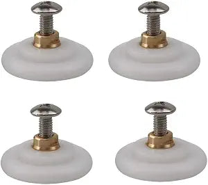 4pcs Dia. 26mm Shower Room Pulley Bathroom Sliding Glass Door Wheels Nylon Copper Roller Shower Door Rollers/Runners/Wheels Replacement Parts 26mm x 6mm