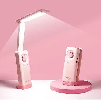 VAVOFO Cute Bunny Desk Lamp, Foldable LED Rechargeable Table Light, Eye-Caring Reading Lamp, 3 Color Modes & Dimmable, for Kids Girls Bedroom Study Dorm Room(Pink)