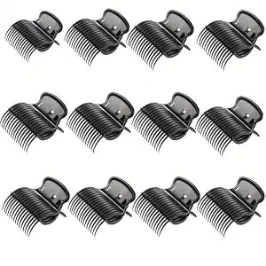 12-Pack Anti-Slip Curl Claw Clips for All Curling Iron Sizes - Heat-Resistant Plastic Hair Holders for Secure Styling, Reusable Curl Holders for Salon-Quality Waves