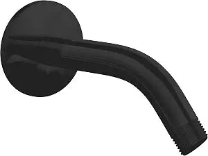 SparkPod 6 Inch Shower Arm with Flange - Solid Stainless Steel Shower Head Extension Arm, Wall-Mounted for Fixed & Handheld Showerheads - Teflon Tape Included (Standard 6", Midnight Black Matte)
