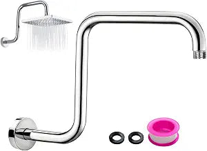 13 Inches Shower Head Extension Arm with Flange,Chrome Shower Head Pipe