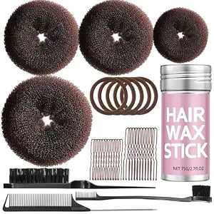 Hair Bun Maker Kit,Complete Bun Maker for Kids Girls