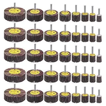 Rocaris 40 Pack 1/4" Abrasive Flap Wheel Sander Set, 8 Sizes