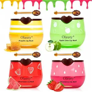 4 PCS Bee Lip Balm Lip Mask Honey Pot, Lip Gloss for Girls, Bulk Gifts