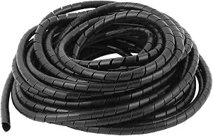 Spiral Cable Wrap -(8 mm) Cord Covers Bundle Sleeve Hose for PC TV Computer Electrical Wire Organizer, Cord Cover and Detangler (5/16" Inch-33Ft Black)