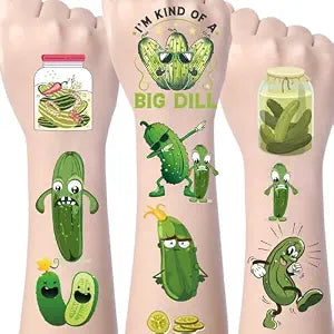 Wxiben Pickle Temporary Tattoos Decoration 200+ Funny Pickle Party Supplies