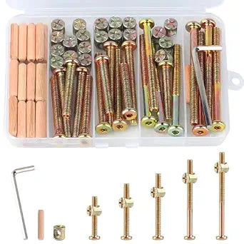 M6x40/50/60/70/80mm Crib Screws Assortment 20 Set Wooden Bed Hardware Kit