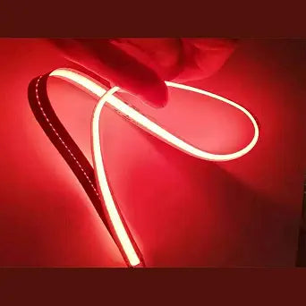 384Led/m 16.4ft COB Flexible LED Strip Light DC12V/24V Bendable Tape (12V, Red)