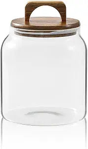 Sweejar Glass Jars for Laundry Room Organization, Half-Gallon Laundry Pods Container, Glass Food Storage Jars with Airtight Lid, 1 Pack, Hand Lid