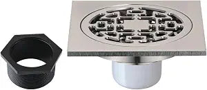 Kingston BSF4272BN 4" Brass Square Grid Shower Drain, Brushed Nickel
