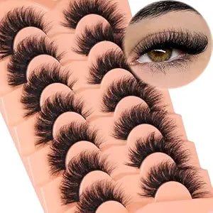 Kiromiro Mink Lashes False Eyelashes 18mm 3D Volume Cat Eye Lashes Faux Mink Eyelash Wispy Fake Eyelashes Pestaï¿½ï¿½ï¿½ï¿½ï¿½ï¿½as Postizas Thick Strips La
