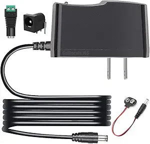 9V 1A AC DC 100V-240V Power Supply Adapter Cord for Arduino UNO R3 MEGA, US Plug - Center Positive 5.5x2.1~2.5mm