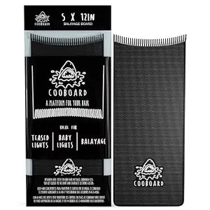 Authentic Cooboard Balayage Board with Teeth | Original Highlighting Paddle from The Maker of Cooboard Hair Highlighting Kit | Easy to Clean, Sturdy, Lightweight (Black)