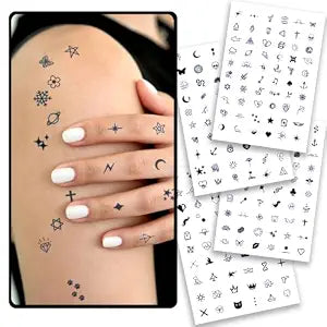 CHARLENT Tiny Small Semi-Permanent Tattoos for Adult - 2 Weeks Long Last
