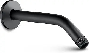 Cobbe Shower Arm with Flange and Teflon Tape, 10-Inches Wall Mounted Shower Pipe Arm Extension for Fixed Shower Head, Matte Black