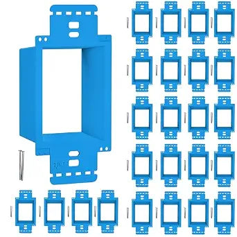 BWP 25 Pack Electrical Outlet Box Extender 1 Gang - Electrical Box Extender with 50 Screws -Single Gang Box Extender Outlet