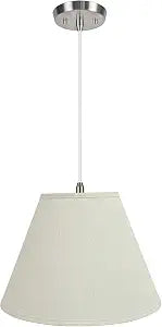 Aspen Creative, White, 72153-11 Two Hanging Pendant Ceiling Light with Transitional Hardback Empire Fabric Lamp Shade, 15" Width