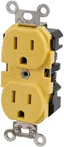 Marinco 5262CRR Receptacle, 15A 125V, Yellow