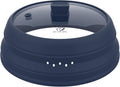 Microwave Splatter Cover Glass Guard Lid with Collapsible Silicone for Food Pot Plate Cover 9.8 inch Dark Blue