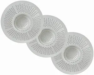 Hairstopper Drain Cover Hair Catcher for Shower and Bathtub, Protects Against Clogs Without Blocking Water Flow, White, 3 Pack