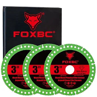 FOXBC 3 Inch Diamond Cut-Off Wheel Disc, Multi-Material Saw Blades - 3 Pack