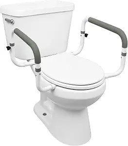 Carex Toilet Safety Frame - Toilet Safety Rails With Adjustable Width - Toilet Rails For Elderly, Handicap, Home Health Care Equipment After Surgery, Supports 300lbs