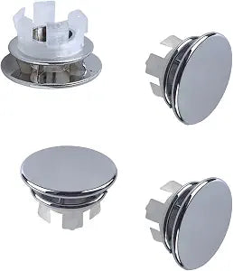 4 Pack Chrome Sink Overflow Cover, Round Bathroom Basin Trim Caps