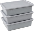 Saedy 3 Pack 13 L Food Service Bus Tub with Lid, Restaurant Dish Tub Grey