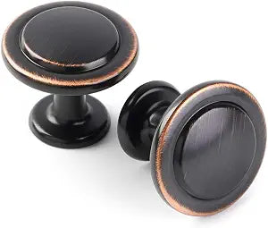 KOOFIZO 10 Pack Oil Rubbed Bronze Cabinet Knobs Pull Round Single Hole 1960