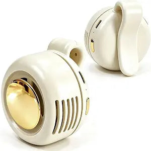 Portable Silent Clip-On Bladeless Personal Fan, Wearable Waist & Neck Fan, 360 Rotation, 3 Speeds, USB-C Rechargeable, Compact & Lightweight, Hands-Free Cooling for Travel, Office & Outdoor (White)
