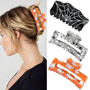 Halloween Hair Claw Clips for Women Irregular & Square 3Pcs
