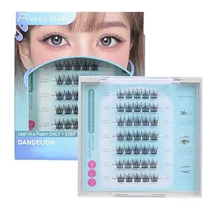 Quick & Easy-Step Lash Clusters Natural DIY Eyelash Extensions 35Pcs C Curl Individual Cluster Lashes 10-12MM Soft & Lightweight False Eyelashes Self Application at Home(Dandelion)