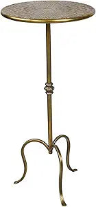 Metal Side Table, Martini Style Coffee Table Vintage Small Round Aceent Table 23inch for Living Room Bedroom Antique