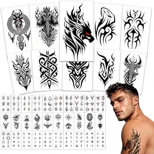 AWLEE Tribal Viking Temporary Tattoos for Adults Men &Women 40 Sheets