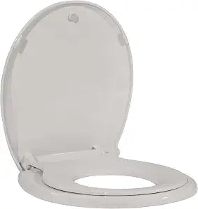 Toilet Seats Round,17 Toilet Seat and Cover - Toddler Potty Training Seat Built-In, Soft-Close PP with Durable Hinges, Release with Hardware