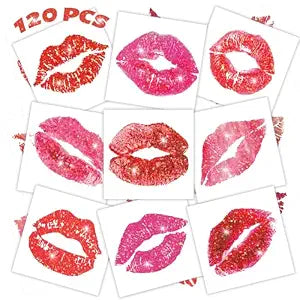 winthrop 120 Pcs Glitter Lip Print Temporary Tattoos, Individually Wrapped Kiss Tattoos, Valentineï¿½ï¿½ï¿½ï¿½ï¿½ï¿½ï¿½ï¿½ï¿½s Day&Halloween Party Favors, Bachelorette Bridal Shower Wedd