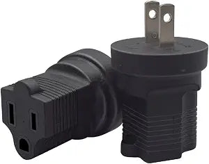 NEMA 115P to 515R 2Prong to 3Hole AC Power Adapter Plug