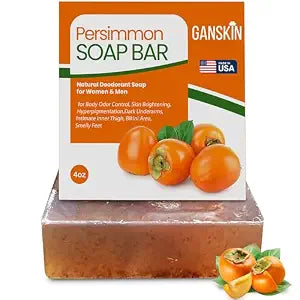 Persimmon Soap Bar for Body Odor Control – Purifying Deodorizing Body Wash with Japanese Persimmon & Green Tea Extract for Eliminating Body Odor – Deodorant Soap for Skin Cleansing