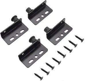 2 Sets Pivot Hinges Black Heavy Duty Concealed Shaft Door Hinges with Bushing for Wood Doors, Drawers, Furniture Cabinets, Wardrobe, Showcase, etc
