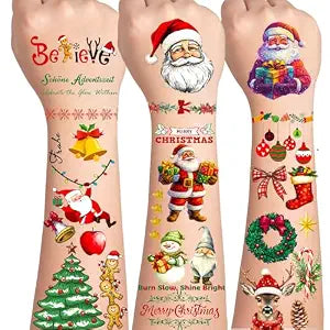 150 Pcs Christmas Tattoos for Kids - Stocking Stuffers for Kids, Christmas Party Favors for Girls & Boys, Temporary Tattoos Stickers, Xmas Party Supplies