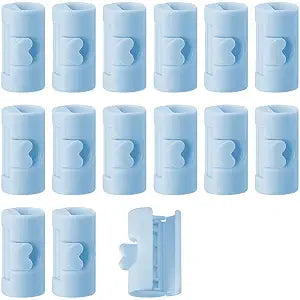 DICOSMETIC 16Pcs Plastic Bed Sheet Clip Bulk Cylinder Bed Sheet Grippers Holders Fasteners Blue Mattress Sheets Fixing Clip Duvet Clips for Keep Sheets Snug Hotel Home Bedding Accessories